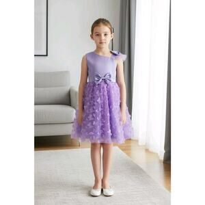 Lavender Tulle Overlay Easter Pagent Church Party Butterfly Dress Size 2T